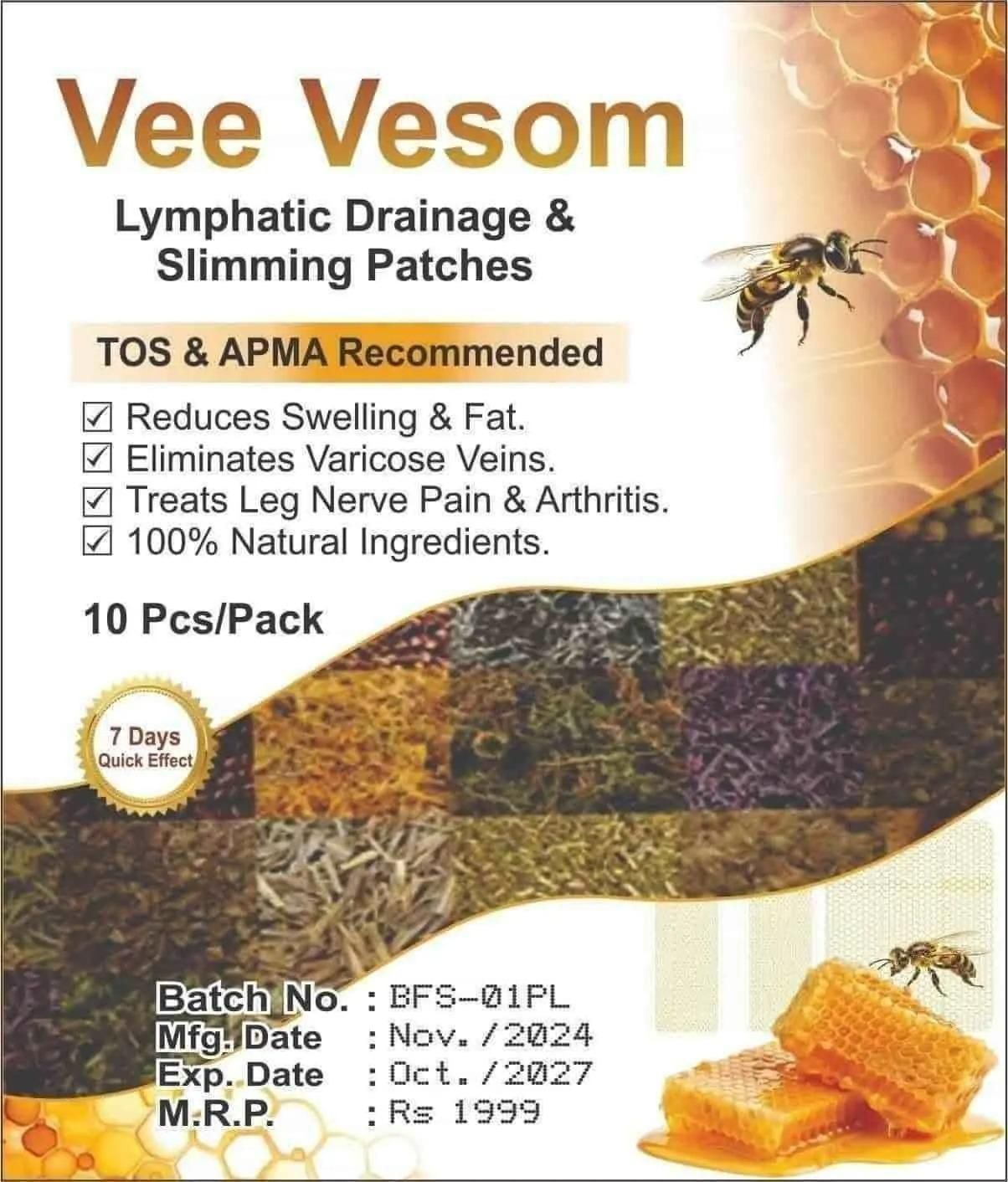 Vee Vesom Lymphatic Daiamage & Sliming Patches (10 Patches)